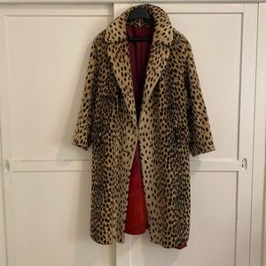 Vintage 60s Leopard Faux Fur Coat